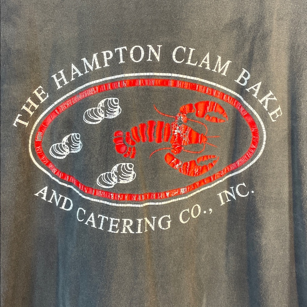 The Hampton Clam Bake and Catering Co Charcoal Graphic T-Shirt Unisex Large